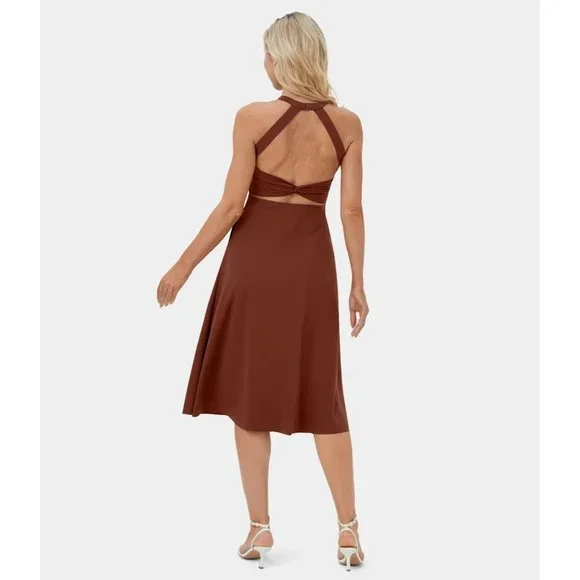 knee length dresses for ladies Black Halo Women's Elara Corset Midi Dress - Brown main image 0